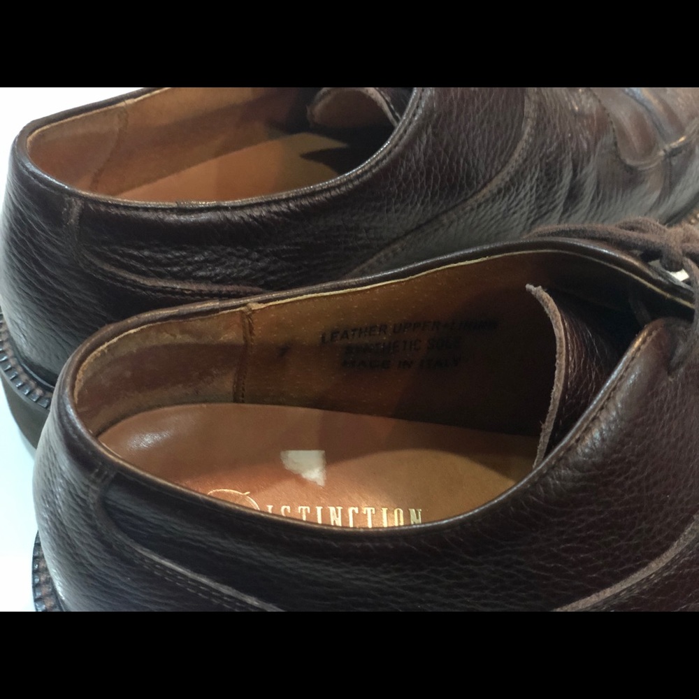 Vintage dress shoes M 7 W 8.5 REAL LEATHER - Picture 3 of 5